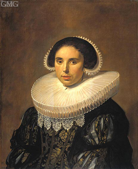 Portrait of a Woman (Sara Wolphaerts van Diemen), c.1630/35 | Frans Hals | Painting Reproduction