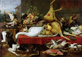 Still Life with a Red Deer, 1640 by Frans Snyders | Painting Reproduction