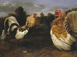 Fight of a Rooster and a Turkey Cock, c.1610 by Frans Snyders | Painting Reproduction