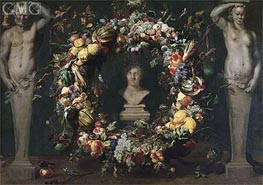 Still Life with Terms and a Bust of Ceres, c.1630 by Frans Snyders | Painting Reproduction