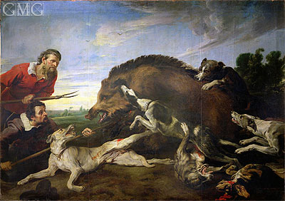 The Wild Boar Hunt, c.1640 | Frans Snyders | Painting Reproduction