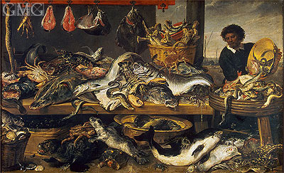 Fish Market, c.1620 by Frans Snyders | Painting Reproduction