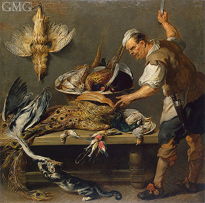 Cook at a Kitchen Table with Dead Game on it, c.1634/37 | Frans Snyders | Gemälde Reproduktion