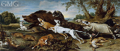 Wildschweinjagd | Frans Snyders | Gemälde Reproduktion