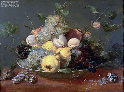 Still Life with Fruit in a Porcelain Bowl, n.d. | Frans Snyders | Gemälde Reproduktion