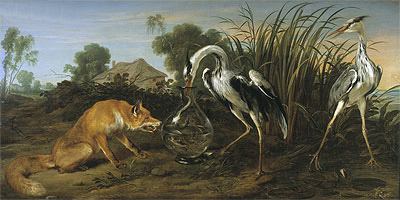 Fuchs und Reiher | Frans Snyders | Gemälde Reproduktion