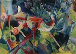 Deer in the Flower Garden, 1913 by Franz Marc | Painting Reproduction