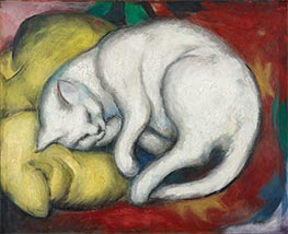 Die weiße Katze, 1912 von Franz Marc | Gemälde-Reproduktion