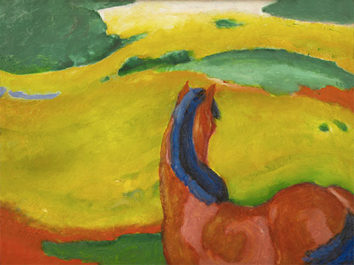 Pferd in einer Landschaft, 1910 von Franz Marc | Gemälde-Reproduktion