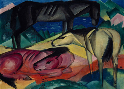 Drei Pferde II, 1913 | Franz Marc | Gemälde Reproduktion