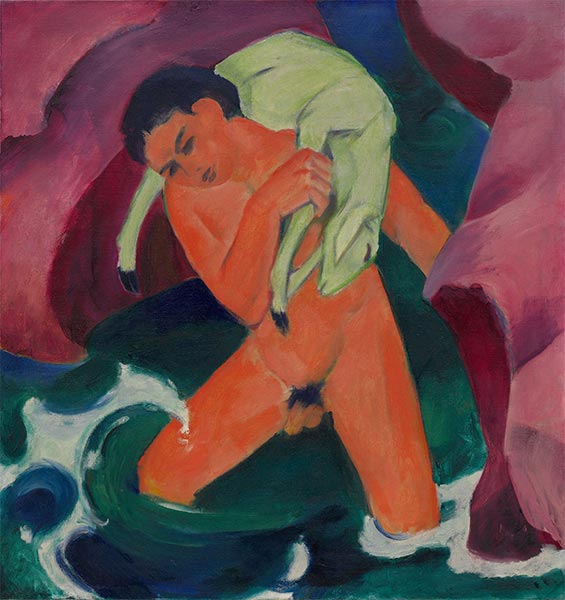 The Shepherd (Young Boy with Lamb) | Franz Marc | Painting Reproduction