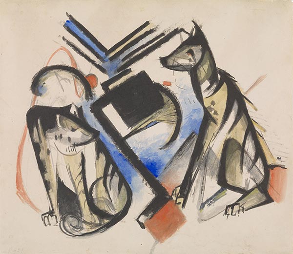 Two Wolves | Franz Marc | Painting Reproduction