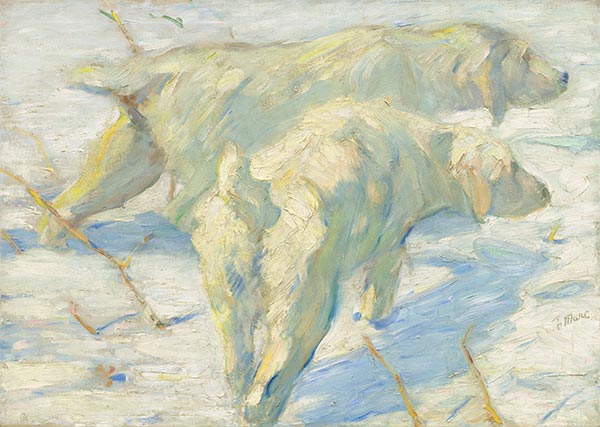 Siberian Dogs in the Snow, c.1909/10 | Franz Marc | Painting Reproduction