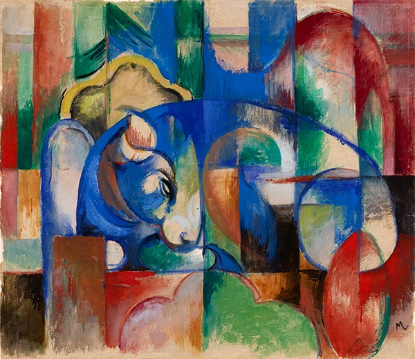 Lying Bull, 1913 by Franz Marc | Painting Reproduction