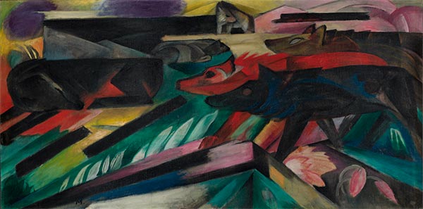The Wolves (Balkan War), 1913 by Franz Marc | Painting Reproduction