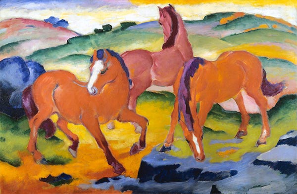 Grazing Horses IV, 1911 by Franz Marc | Painting Reproduction