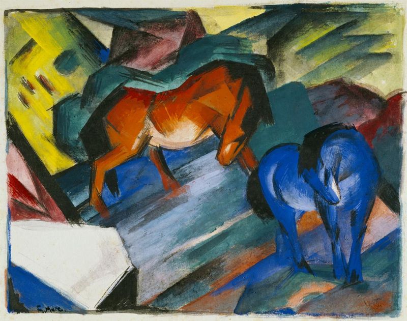 Red and Blue Horse | Franz Marc | Painting Reproduction