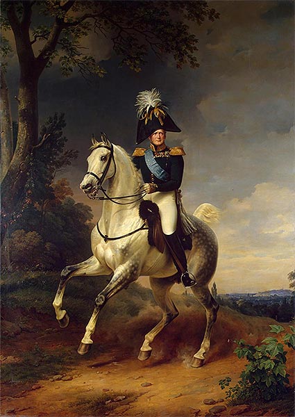 Equestrian Portrait of Alexander I, 1837 | Franz Kruger | Painting Reproduction