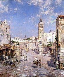 Figures in a Moorish Town | Unterberger | Gemälde Reproduktion