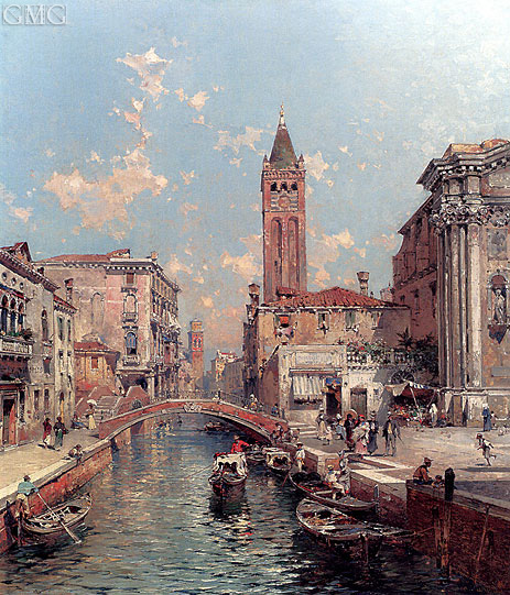 Rio Santa Barnaba, Venice, undated | Unterberger | Painting Reproduction