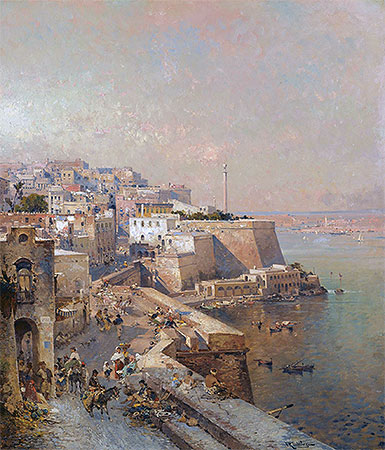 Manderaggio in La Valletta, Malta, undated | Unterberger | Gemälde Reproduktion