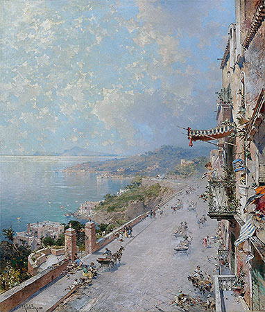 View of Posilipo, near Naples, undated | Unterberger | Gemälde Reproduktion