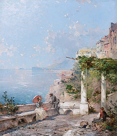 Sorrento, on the Bay of Naples, undated | Unterberger | Gemälde Reproduktion