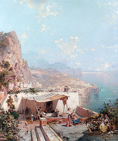 Amalfi, der Golf von Salerno | Unterberger | Gemälde Reproduktion