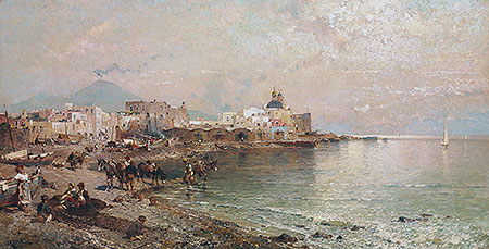Torre del Greco, Bay of Naples, undated | Unterberger | Painting Reproduction