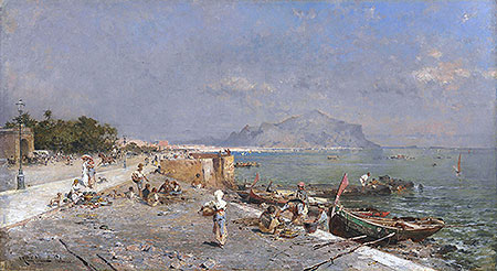 On the Waterfront, Palermo, n.d. | Unterberger | Painting Reproduction