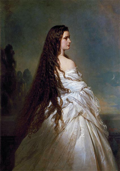 Empress Elisabeth with Loose Hair in a Neglige, 1865 | Franz Xavier Winterhalter | Painting Reproduction