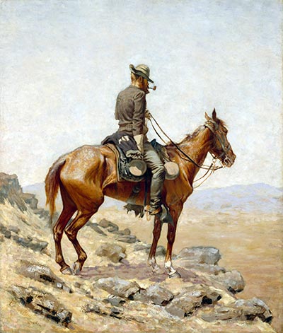 The Lookout, 1887 by Frederic Remington | Painting Reproduction