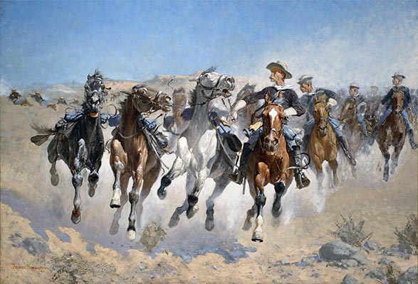 Dismounted: The Fourth Troopers Moving the Led Horses, 1890 | Frederic Remington | Painting Reproduction
