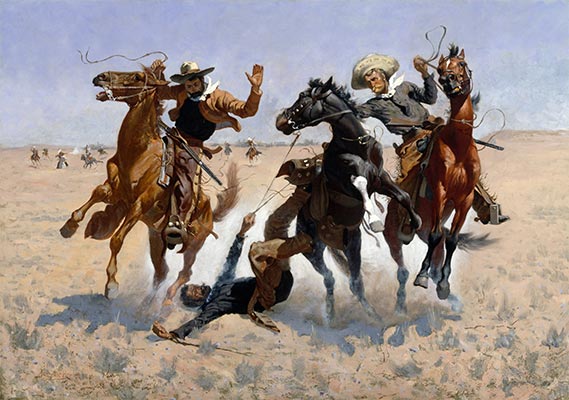 Aiding a Comrade, c.1889/90 by Frederic Remington | Painting Reproduction