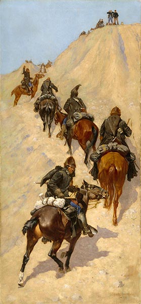 Scouts Climbing a Mountain, 1891 by Frederic Remington | Painting Reproduction