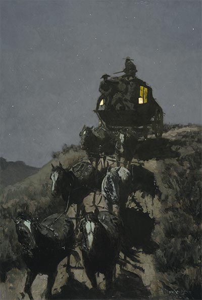 The Old Stage-Coach of the Plains, 1901 | Frederic Remington | Painting Reproduction