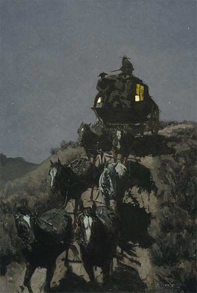 The Old Stage-Coach of the Plains, 1901 by Frederic Remington | Painting Reproduction