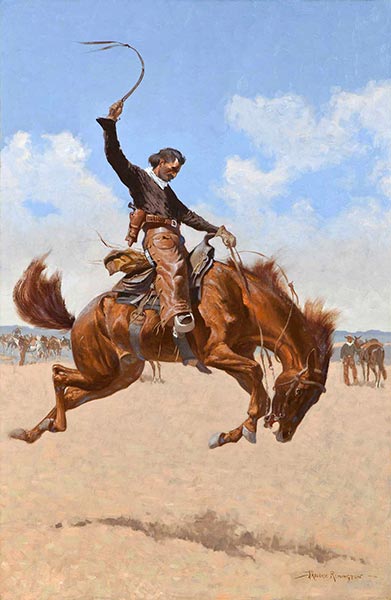 Ein Buck-Jumper, c.1893 | Frederic Remington | Gemälde Reproduktion