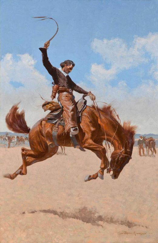 A Buck-Jumper, c.1893 by Frederic Remington | Painting Reproduction