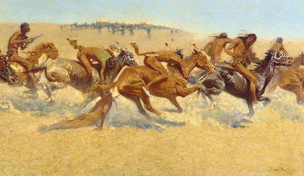 Indianische Kriegsführung, 1908 | Frederic Remington | Gemälde Reproduktion