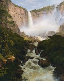 Die Wasserfälle von Tequendama, in der Nähe von Bogotá, Neugranada, 1854 von Frederic Edwin Church | Gemälde-Reproduktion