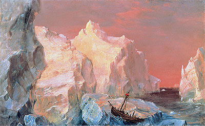 Icebergs and Wreck in Sunset | Frederic Edwin Church | Painting Reproduction