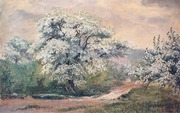 Apple Blossoms at Olana, 1870 | Frederic Edwin Church | Painting Reproduction