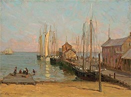 Old Central Wharf, Undated by Frederick J. Mulhaupt | Painting Reproduction