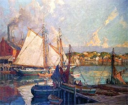 Summer Day, Gloucester Harbor, Undated by Frederick J. Mulhaupt | Painting Reproduction
