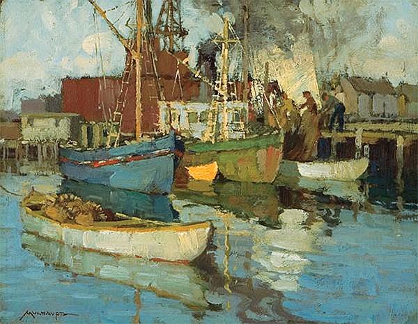 Harbor Life, n.d. by Frederick J. Mulhaupt | Painting Reproduction