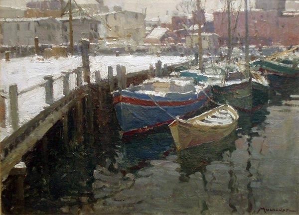 Gloucester Hafen, Winter - Frederick J. Mulhaupt
