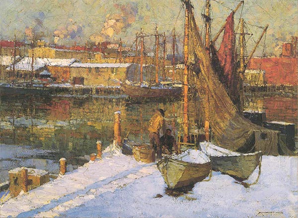 Italian Wharf, Undated | Frederick J. Mulhaupt | Painting Reproduction