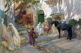 A Street Scene in Algeria, undated by Frederick Arthur Bridgman | Painting Reproduction