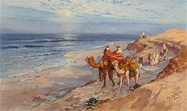 An der Küste von Tanger, der Atlantik | Frederick Arthur Bridgman | Gemälde Reproduktion